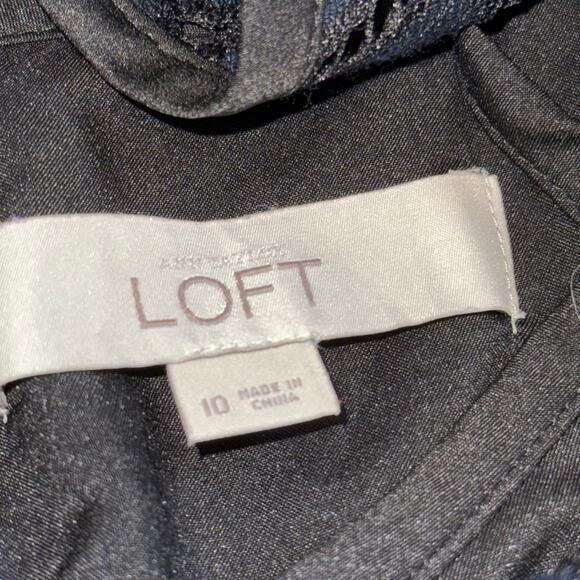 Ann Taylor LOFT Lace Shift Dress Women’s 10 Navy Short Sleeve Lined Cocktail - Picture 6 of 16